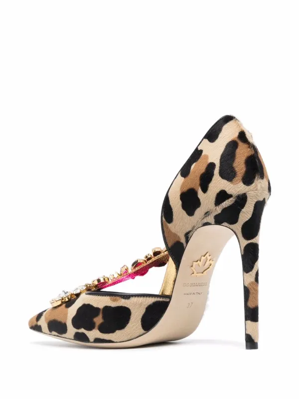 leopard print pointed shoes