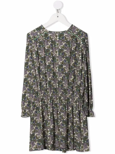 Bonpoint floral-print gathered dress