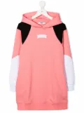 MSGM Kids logo-print hooded jumper dress - Pink