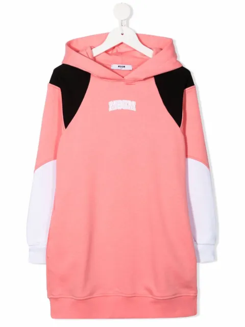MSGM Kids logo-print hooded jumper dress