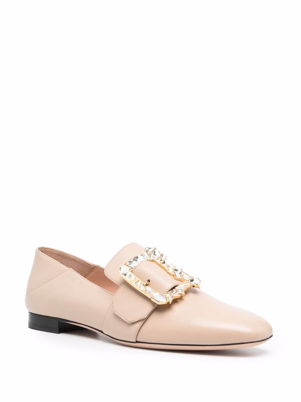 Shop Bally Buckle Strap Foldable Heel Loafers In Neutrals