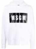 MSGM high-contrast logo hoodie - White