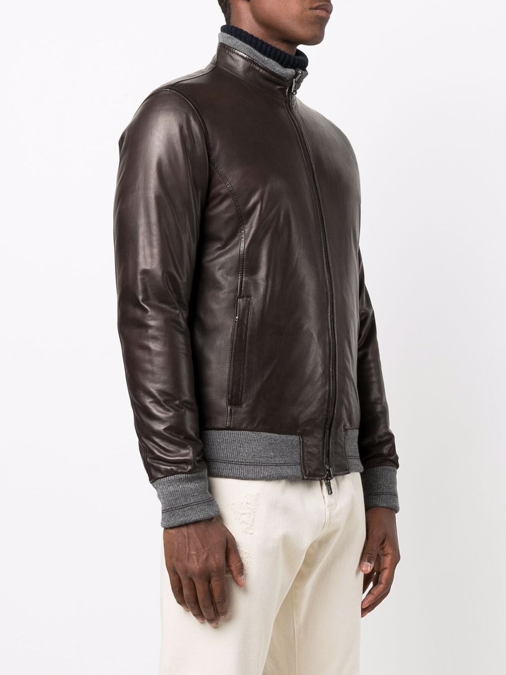 Barba Leather Padded Jacket - Farfetch