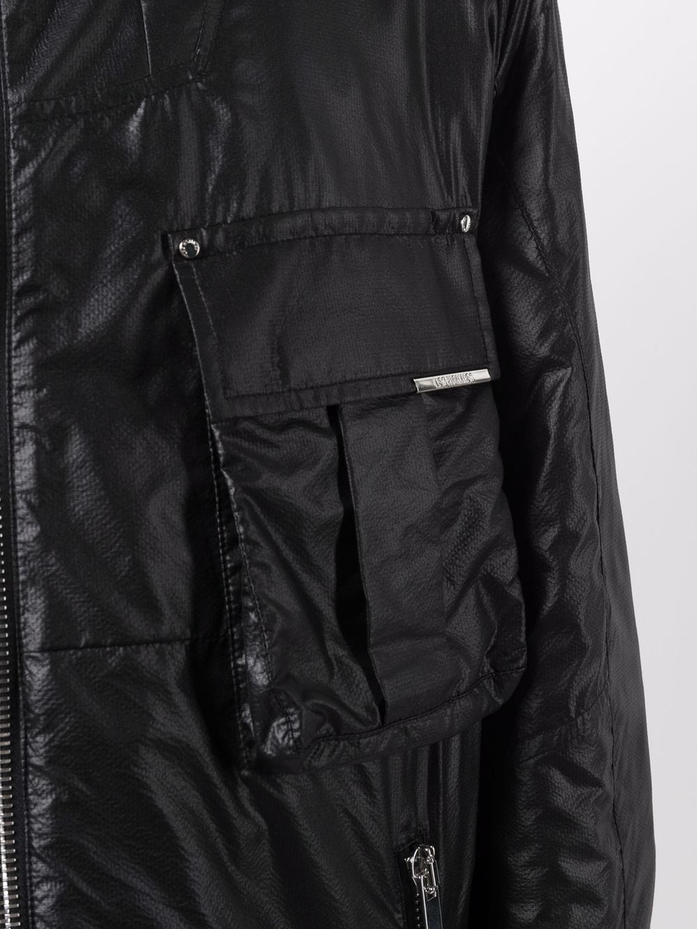 Shop Les Hommes Multi-pocket Hooded Jacket In Schwarz