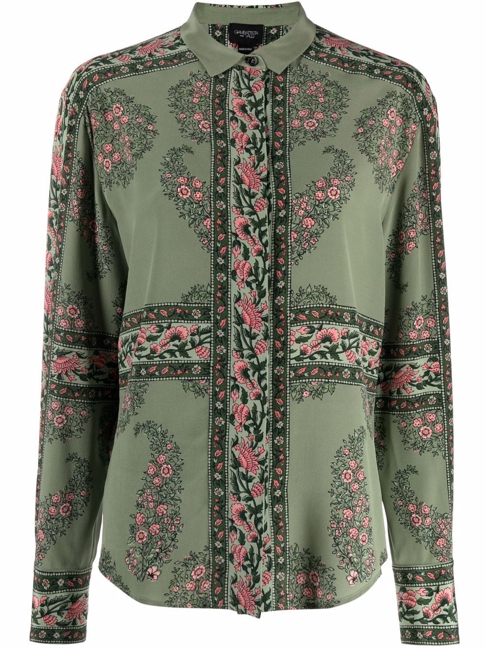 

Giambattista Valli floral-print silk shirt - Green