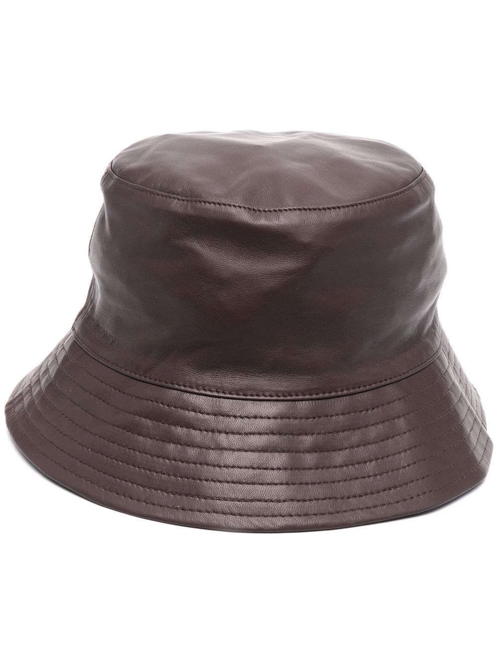 фото Yves salomon leather bucket hat