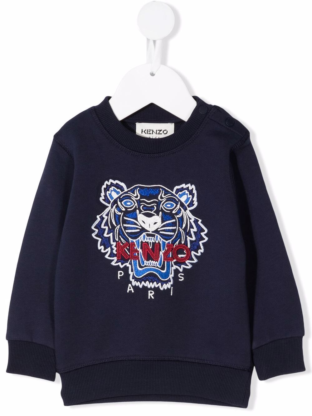 Kenzo Babies' Embroidered Tiger Motif Jumper In Blue | ModeSens