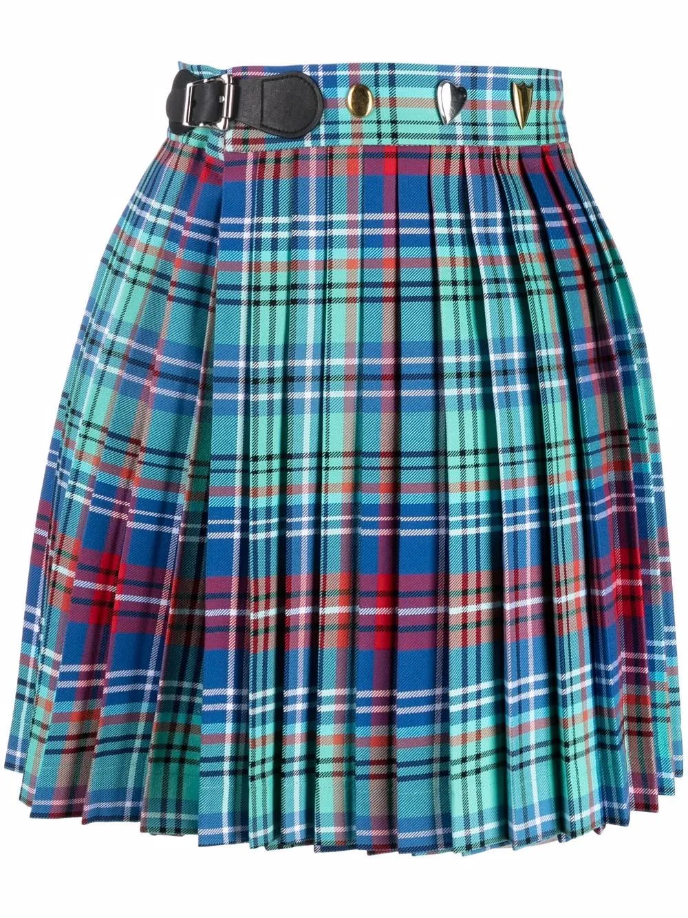 Charles Jeffrey Loverboy checked pleated mini skirt