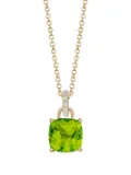 Kiki McDonough 18kt yellow gold Kiki Cushion peridot and diamond pendant necklace