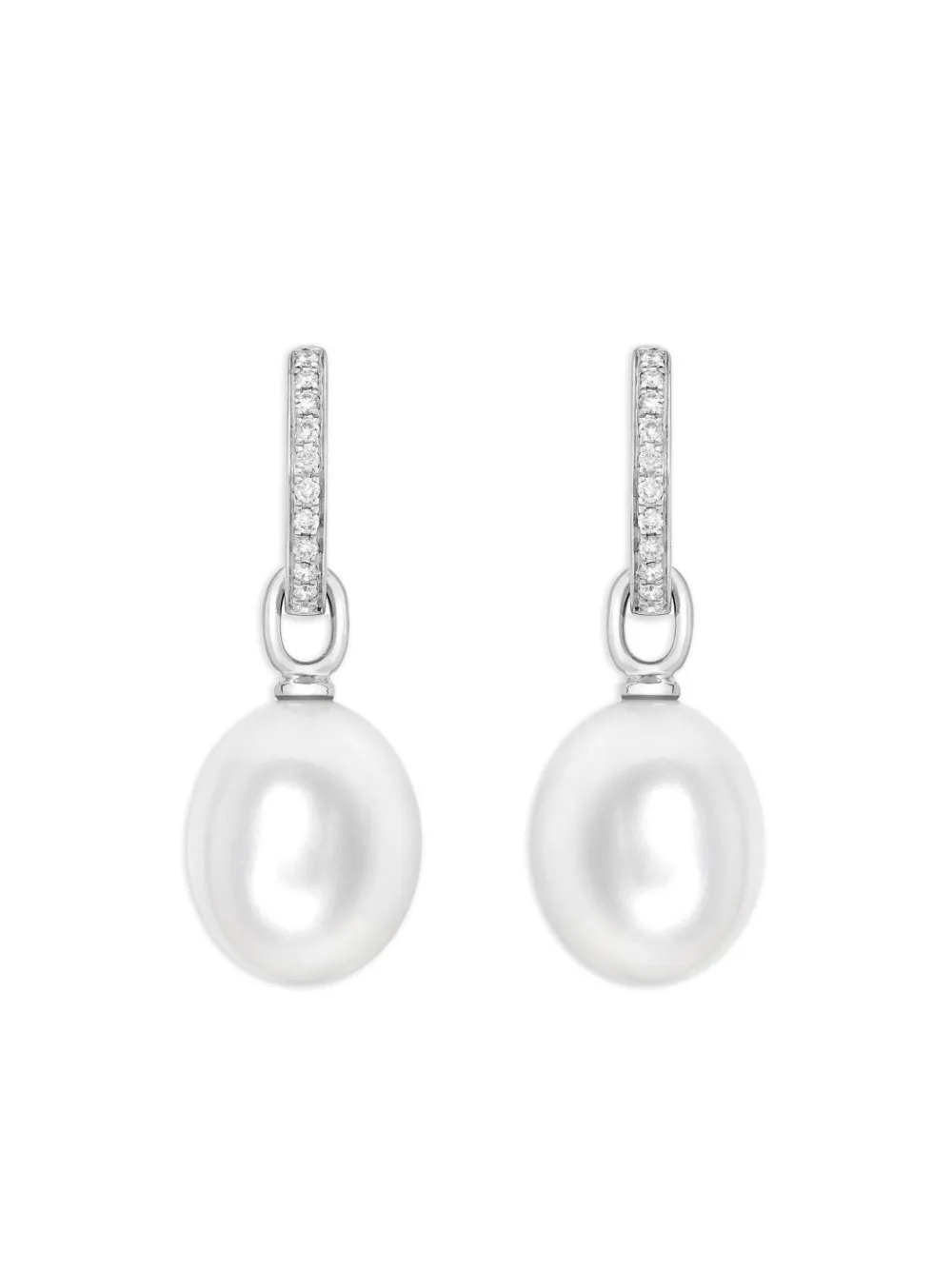 Kiki McDonough 18kt white gold Classics diamond and pearl earrings | Silver | Image 1