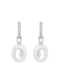 Kiki McDonough 18kt white gold Classics diamond and pearl earrings - Silver