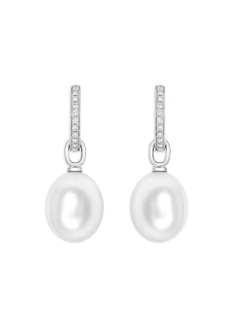 Kiki McDonough 18kt white gold Classics diamond and pearl earrings
