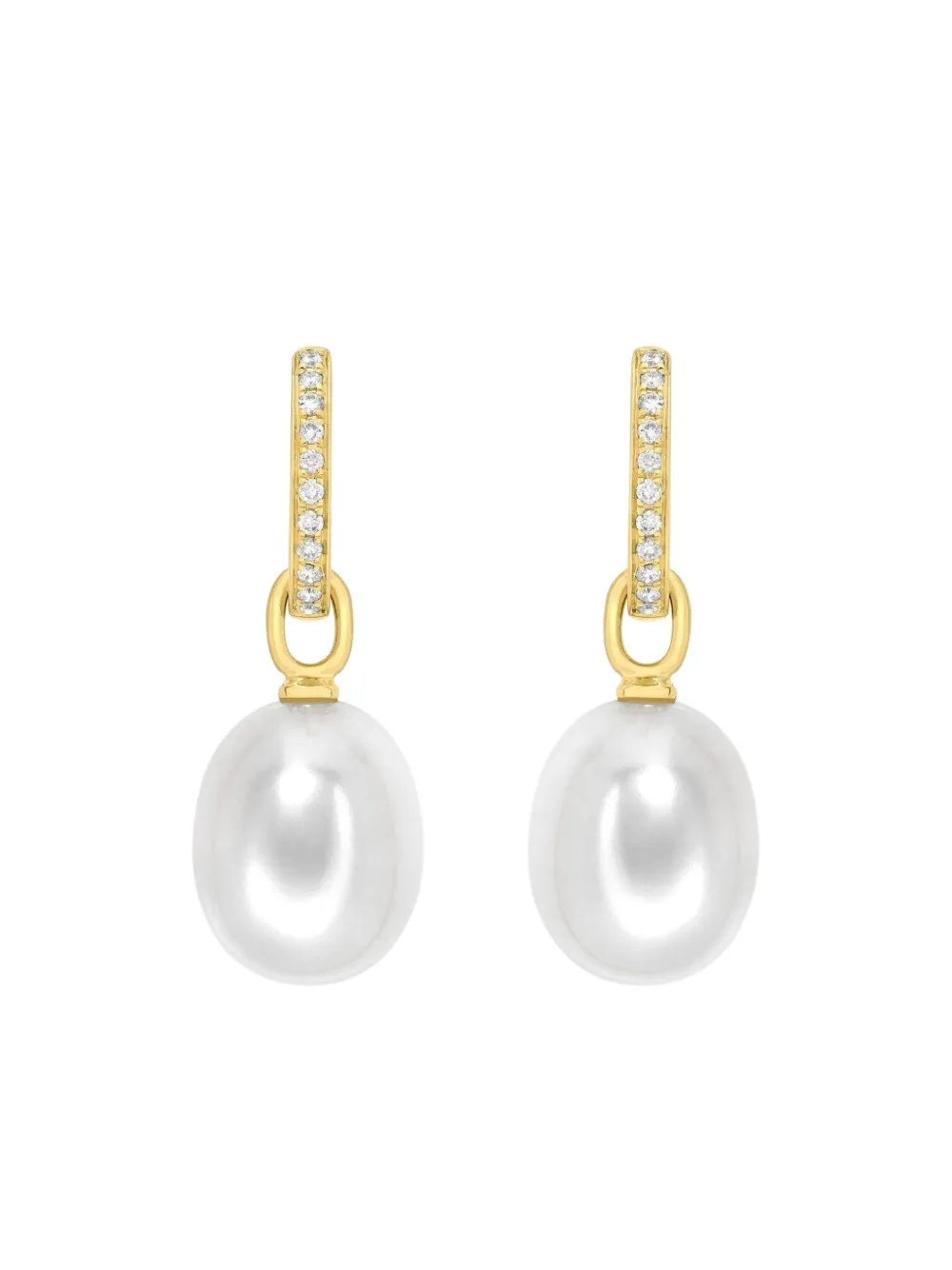 Kiki McDonough 18kt yellow gold Classics pearl and diamond drop earrings | Image 2