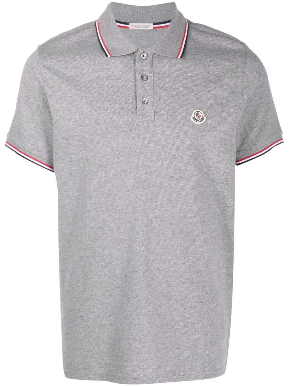 

Moncler logo-patch polo shirt - Grey