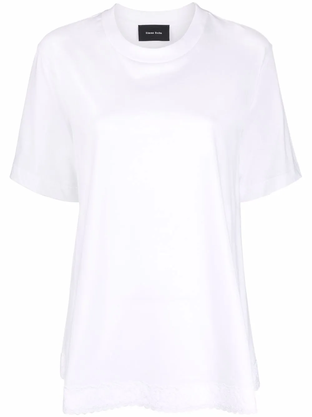 

Simone Rocha playera con ribete de encaje - Blanco