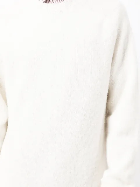 Shop YMC crew neck knitted jumper with 