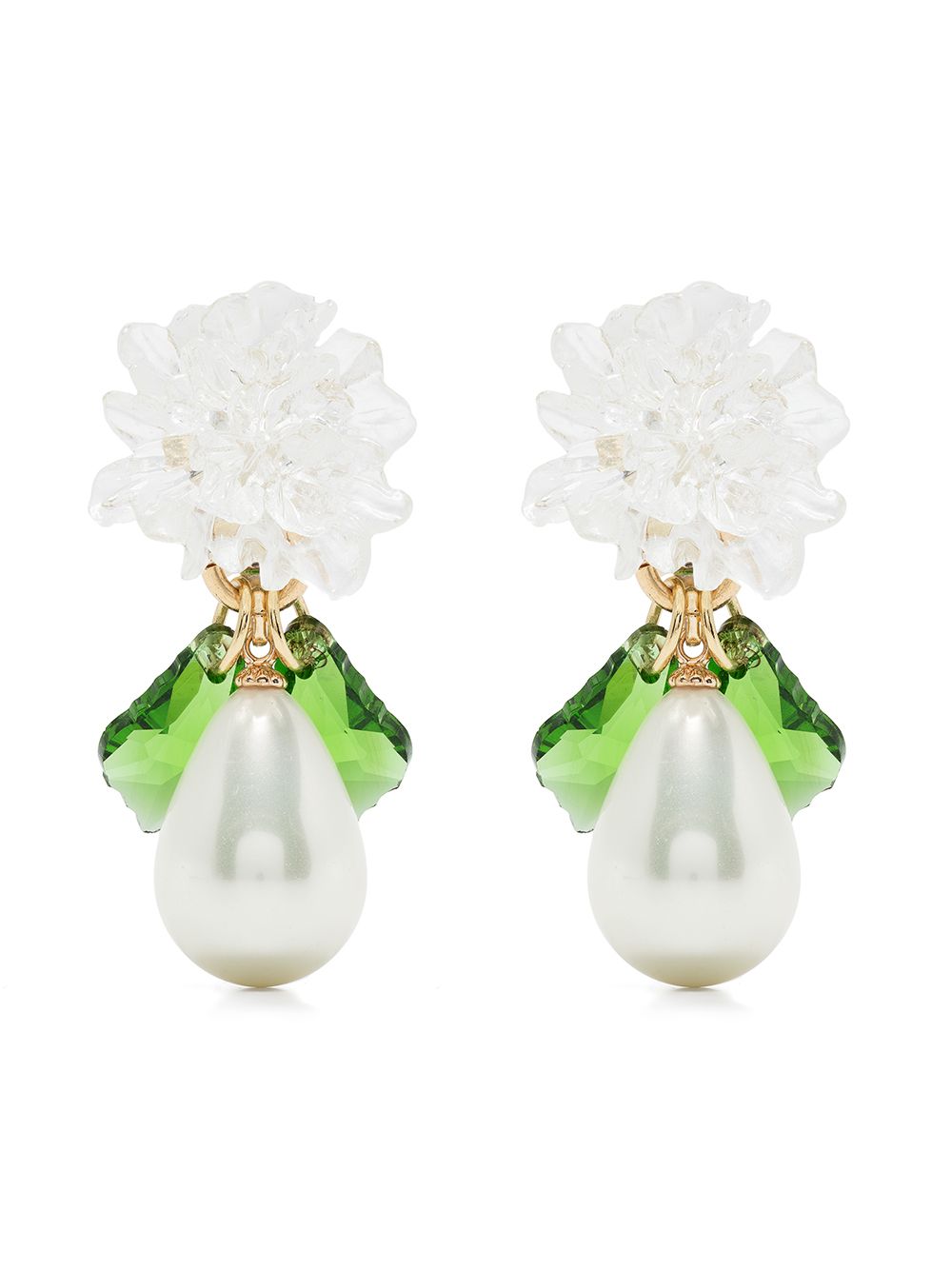 фото Shrimps flower pearl drop earrings