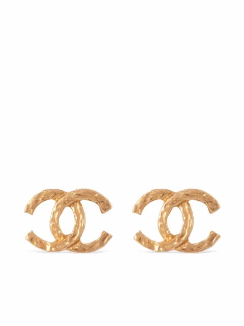 CHANEL Pre-Owned boucles d'oreilles CC à fermoir clip (années 1980)