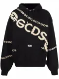 GCDS chain-link logo-print hoodie - Black