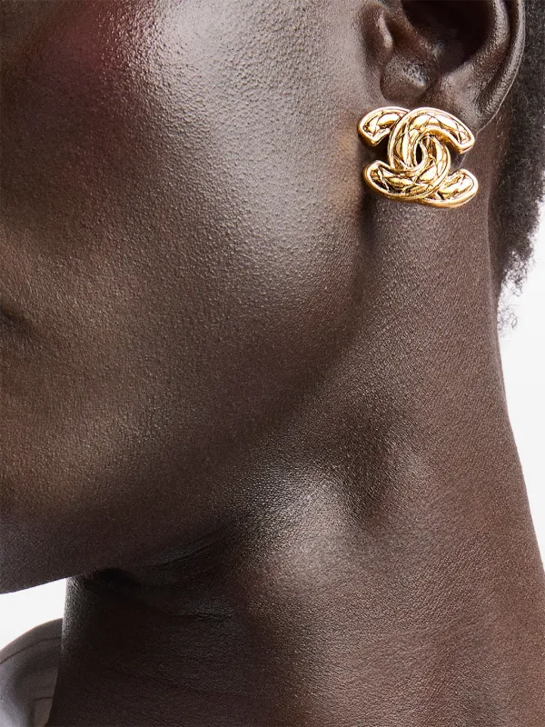 CHANEL ココマーク パドロック ピアス CHANEL Pre-Owned 1980s ココマーク イヤリング | ゴールドトーン