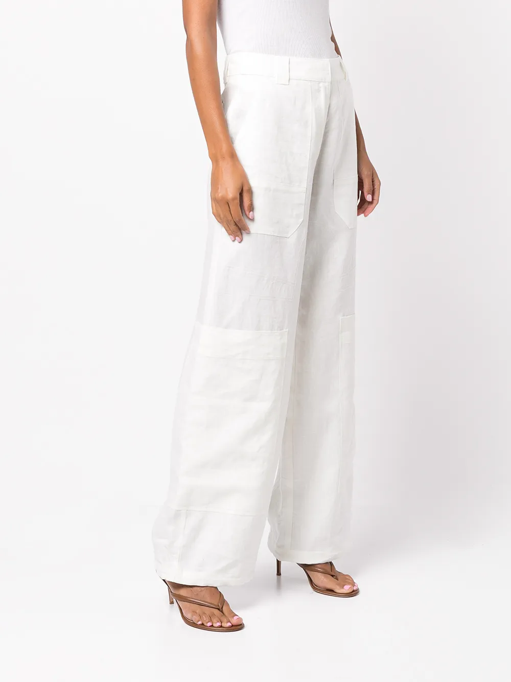  Cult Gaia Weite Wynn Hose   Weiß 