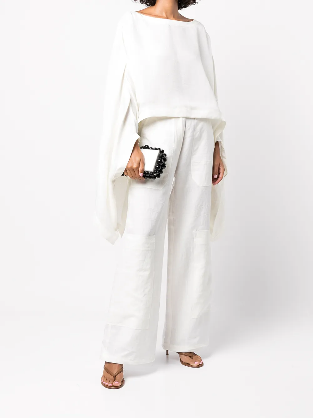  Cult Gaia Weite Wynn Hose   Weiß 