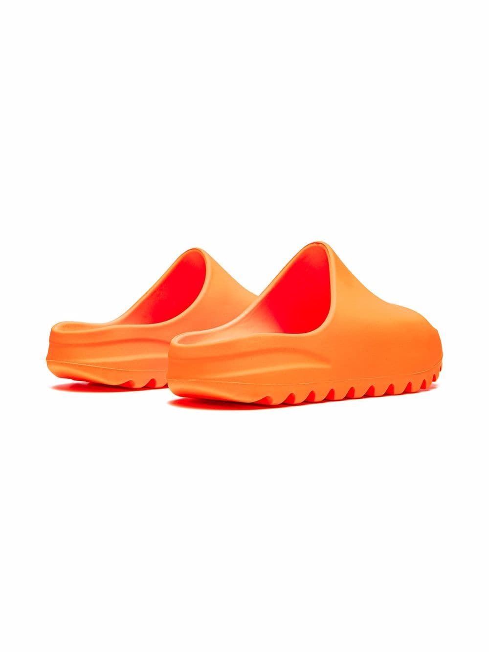 Shop Adidas Originals Yeezy "enflame Orange" Slides In 橘色