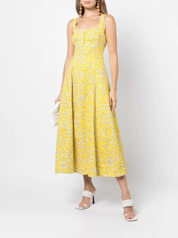 faithfull sunflower midi dress