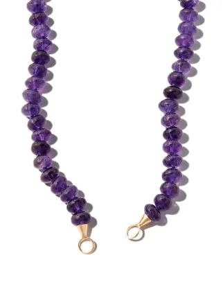 Amethyst & Yellow Gold Bead Strand Necklace