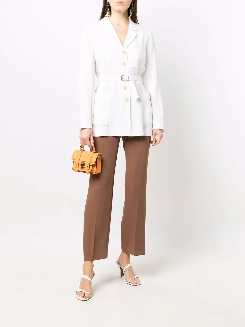 фото Kenzo pre-owned пальто с заостренными лацканами и поясом