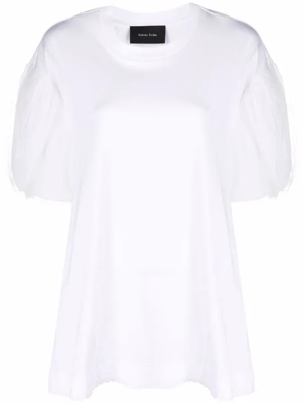 puff sleeve cotton t shirt