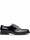 Prada brushed-leather Derby shoes - Black