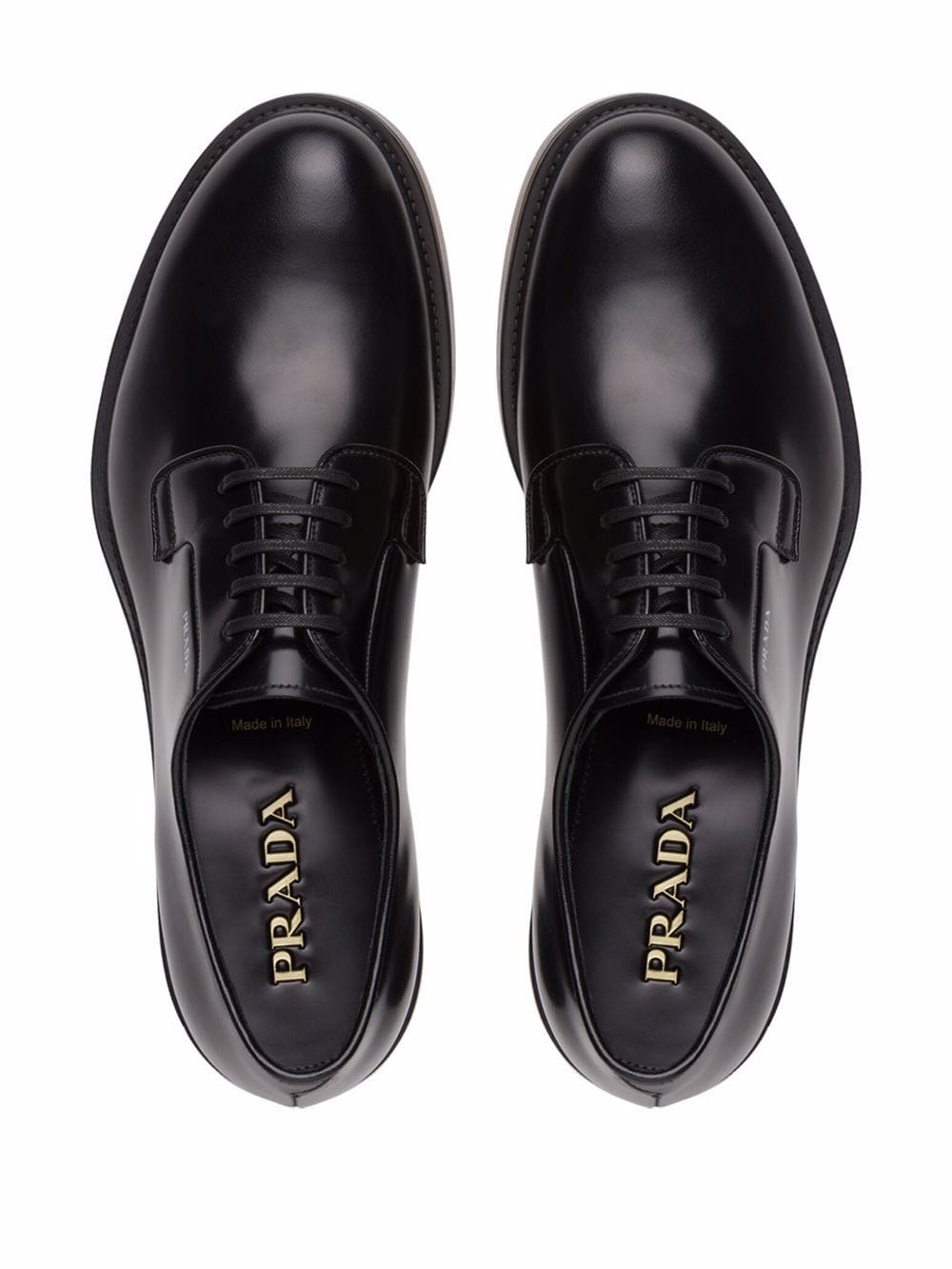 Prada brushed-leather Derby shoes Black