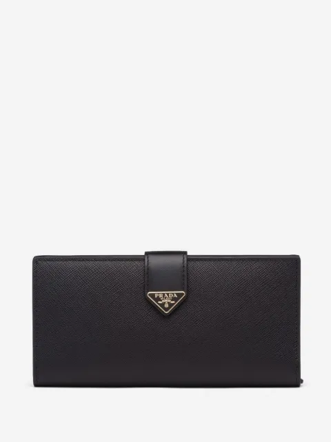 Prada logo-plaque leather wallet