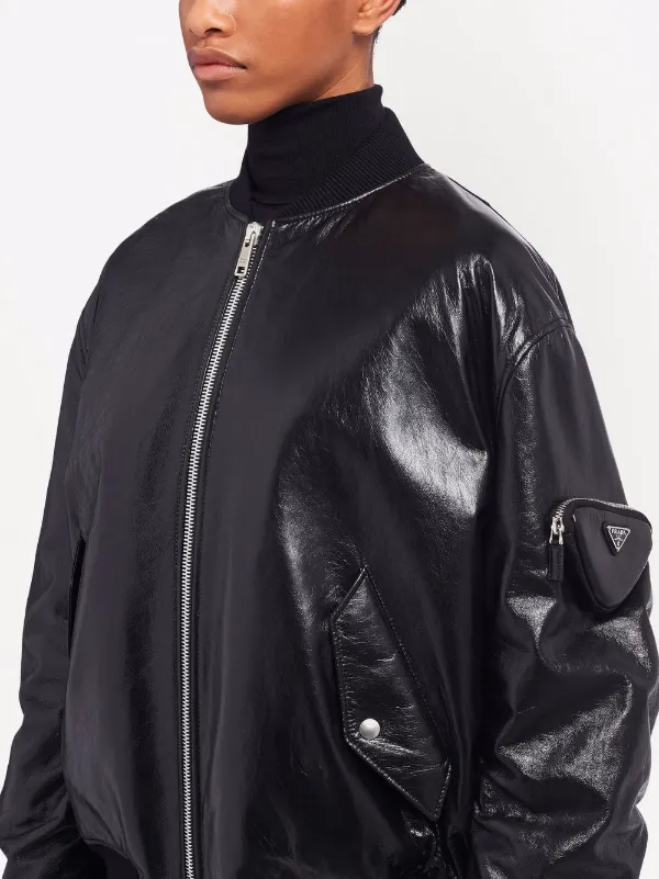 Prada Oversized high-shine Bomber Jacket - Farfetch