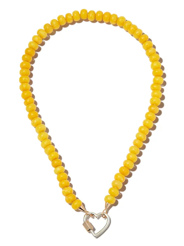 Marla Aaron 14kt Yellow Gold Jasper Strand 16 inch Necklace Farfetch