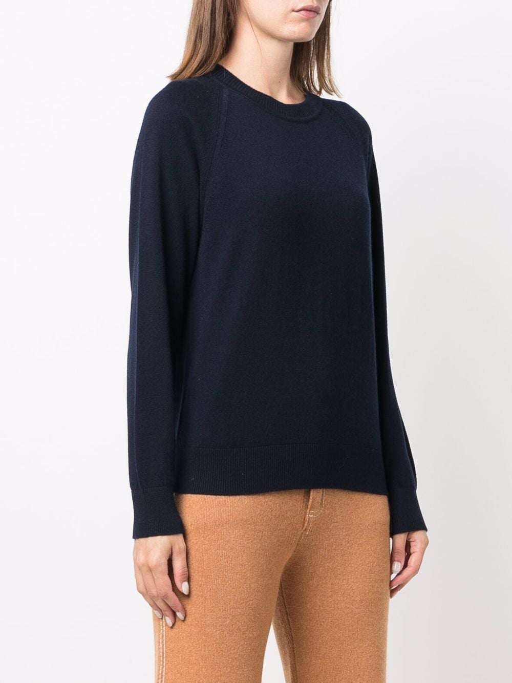 Shop Barrie Long-sleeved Cashmere Pullover In Blau