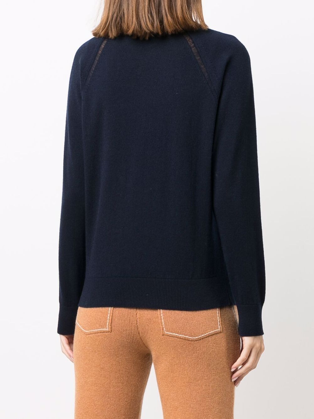 Shop Barrie Long-sleeved Cashmere Pullover In Blau
