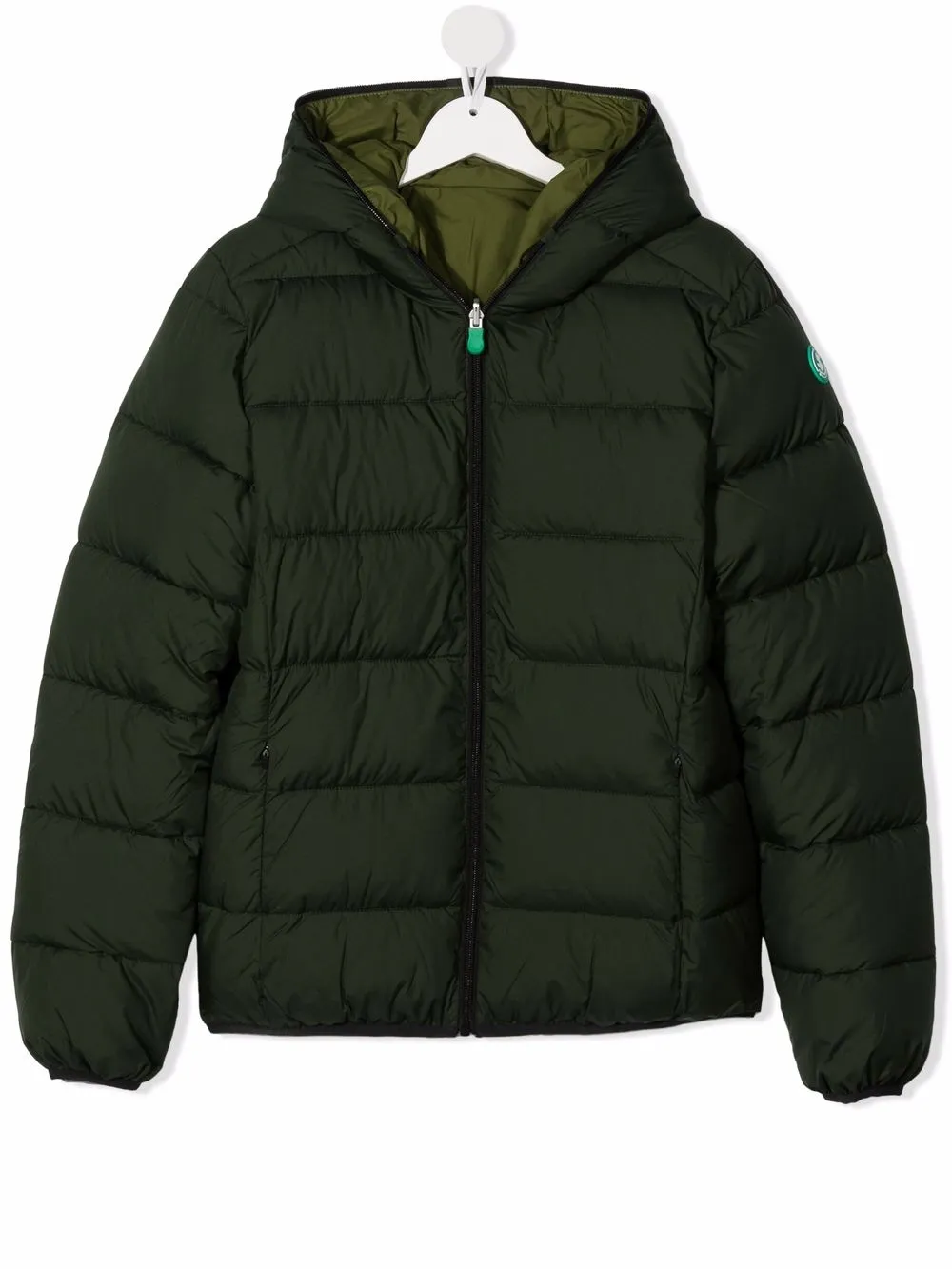 

Save The Duck Kids chamarra capitonada con capucha - Verde