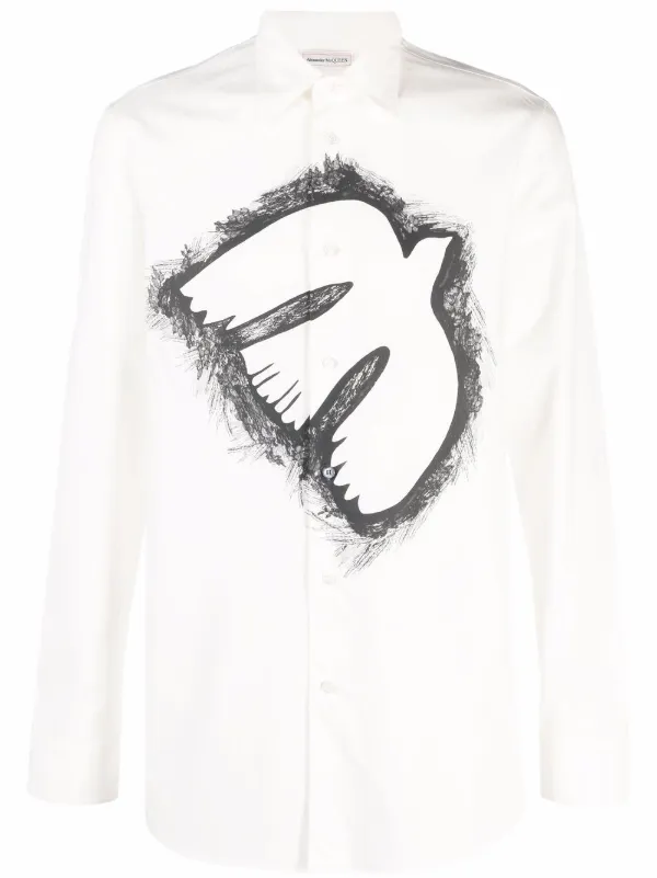 Alexander McQueen Dove Lace-print Shirt - Farfetch