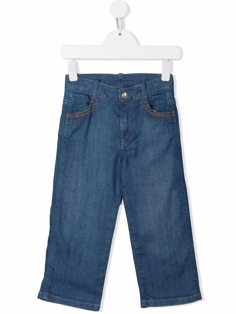 Chloé Kids прямые джинсы с контрастной строчкой