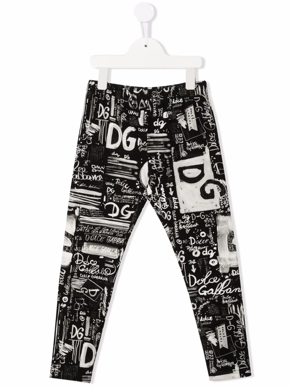 

Dolce & Gabbana Kids leggins con estampado de grafiti - Negro