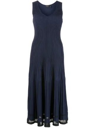 Shop Theory pleated V-neck midi-dress 