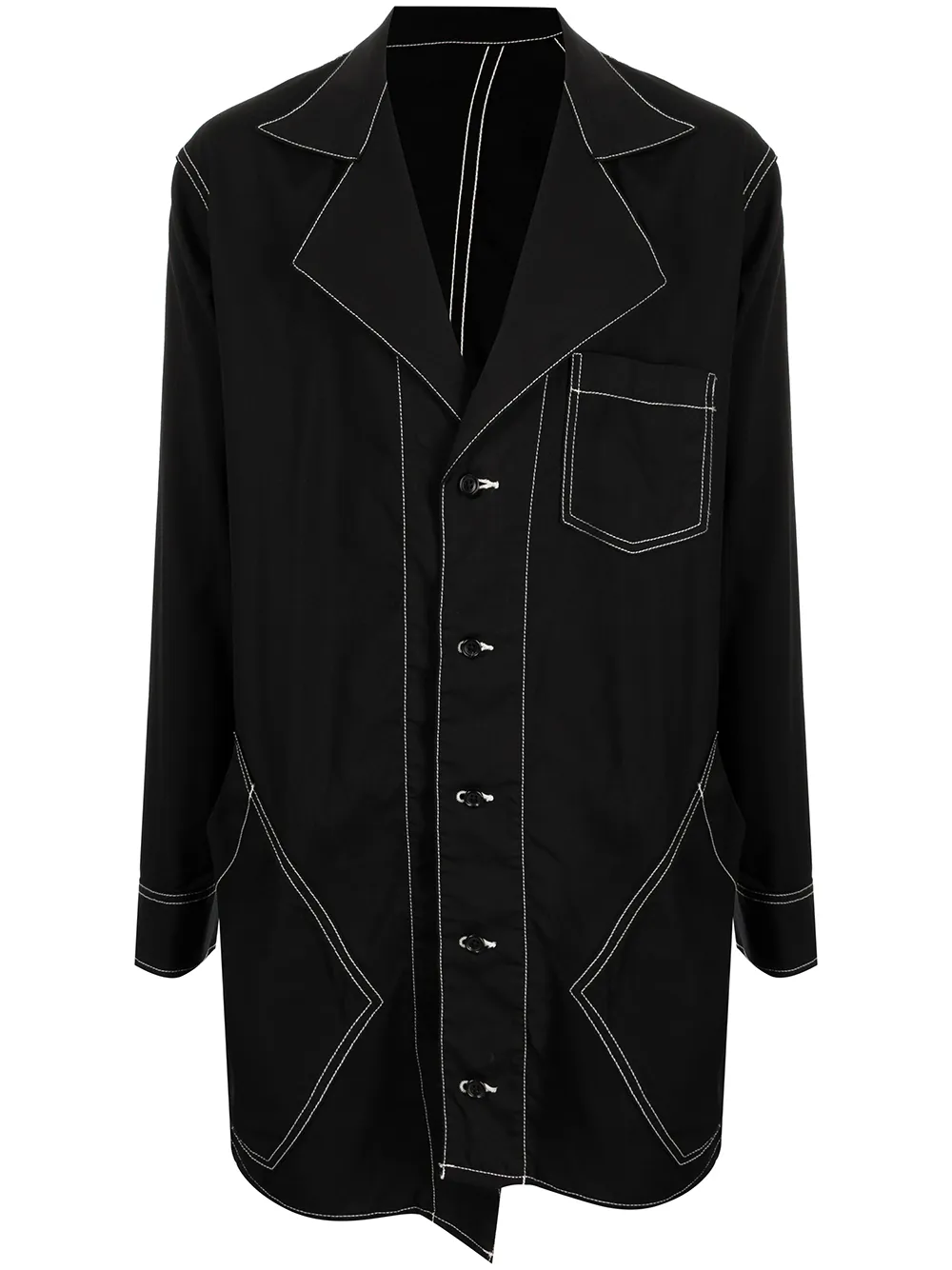 contrast stitching oversized shirt jacket