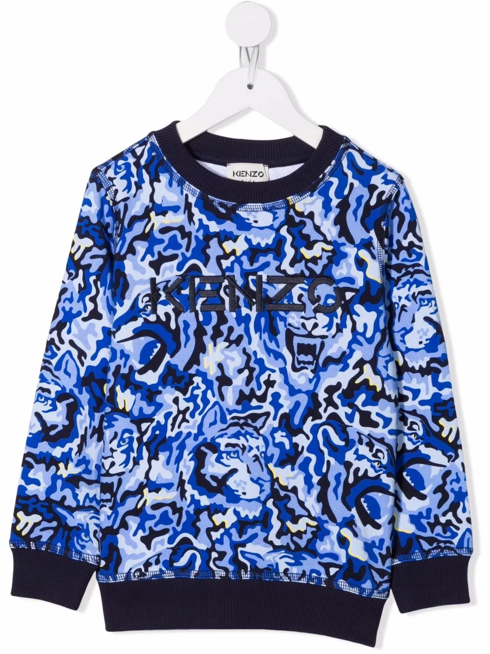 

Kenzo Kids tiger-motif cotton sweatshirt - Blue