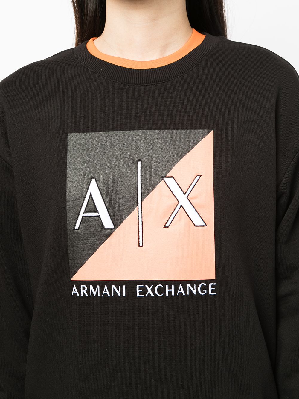 фото Armani exchange толстовка в стиле колор-блок с логотипом