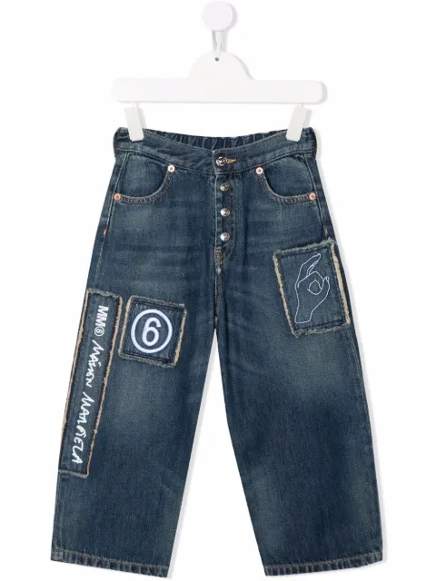 MM6 Maison Margiela Kids logo straight-leg jeans 