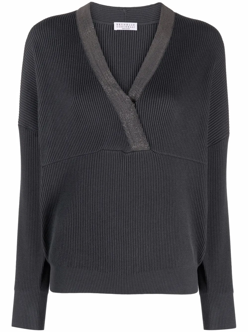 

Brunello Cucinelli Monili chain-embellished cotton jumper - Black