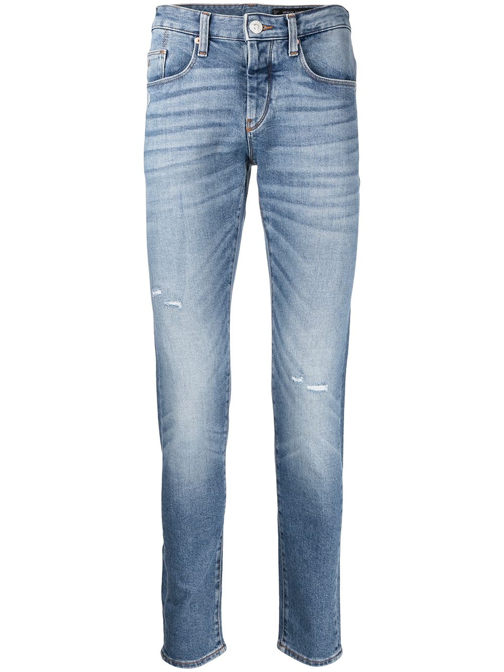 фото Armani exchange джинсы скинни с эффектом потертости