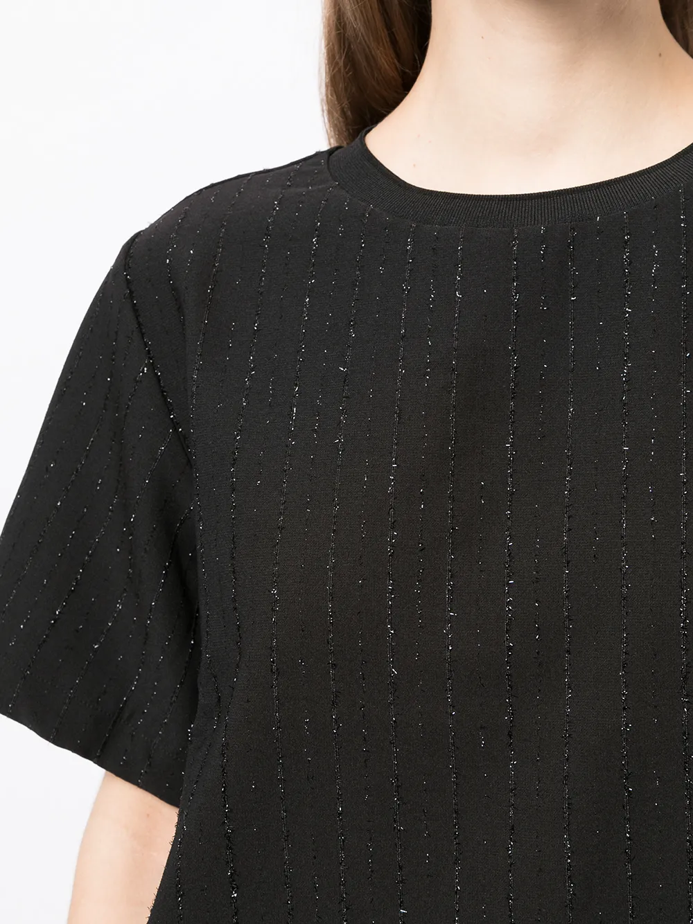 фото Armani exchange футболка в полоску с эффектом металлик